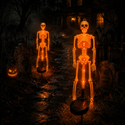 💀 Solar Purple Glow Skeleton Yard Stake