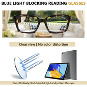 Buy 1 get 3 packs👓Tortoiseshell Reading Glasses – Blue Light Blocking Oversized Square Readers