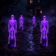 💀 Solar Purple Glow Skeleton Yard Stake