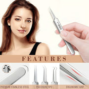 Professional Beauty Salon Tweezers | 2026 New Year Launch | Precision Slant & Pointed Tips for Brows & Lashes | Essential for Makeup Artists & Home Kits 🎆✨