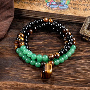 Money AttractionNecklace WithGreenAventurine& Tiger EyePendant Healing Crystal Stone