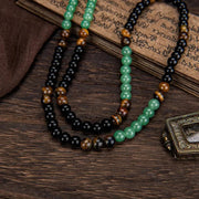 Money AttractionNecklace WithGreenAventurine& Tiger EyePendant Healing Crystal Stone