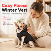 🐕 50% OFF! ✨ Hooded Dog Coat – Windproof Outer Layer. Thick Polar Fleece Lining & Built-In Harness Ring – Cozy Winter Protection for Small & Medium Pets 🧥