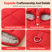 🐕 50% OFF! ✨ Hooded Dog Coat – Windproof Outer Layer. Thick Polar Fleece Lining & Built-In Harness Ring – Cozy Winter Protection for Small & Medium Pets 🧥