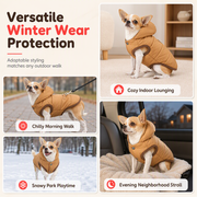 🐕 50% OFF! ✨ Hooded Dog Coat – Windproof Outer Layer. Thick Polar Fleece Lining & Built-In Harness Ring – Cozy Winter Protection for Small & Medium Pets 🧥