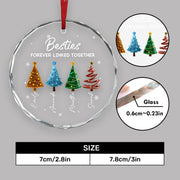 Sisters Forever Linked Together - Personalized Round Shaped Glass Ornament
